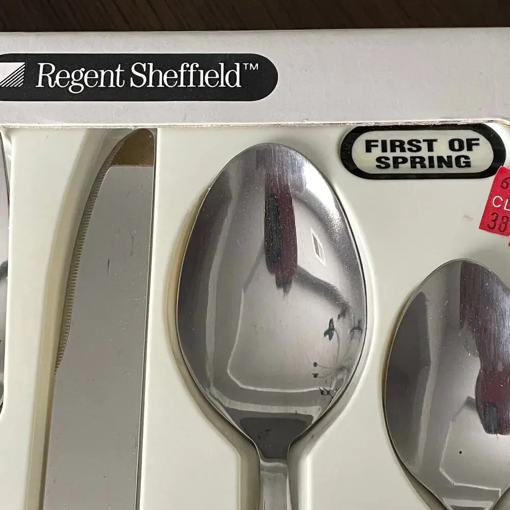 Corning Coordinate First of Spring Flatware Set 20 Piece Vtg Regent Sheffield